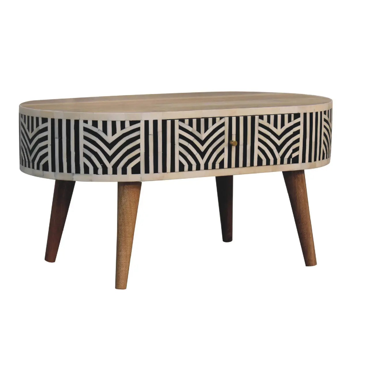 Boho Bone Inlay Coffee Table | Oak-ish Finish - Avivra