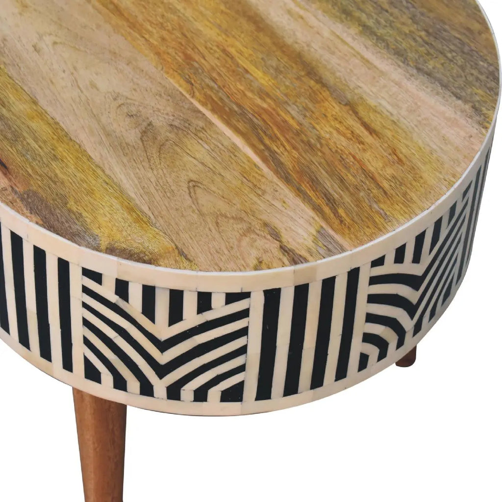 Boho Bone Inlay Coffee Table | Oak-ish Finish - Avivra