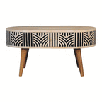 Boho Bone Inlay Coffee Table | Oak-ish Finish - Avivra