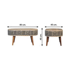 Boho Bone Inlay Coffee Table | Oak-ish Finish - Avivra