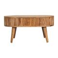oakish stripe coffee table crafted from solid mango wood