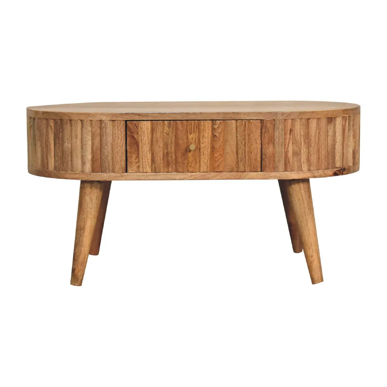oakish stripe coffee table crafted from solid mango wood