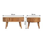 Oak-ish Stripe Coffee Table - Avivra