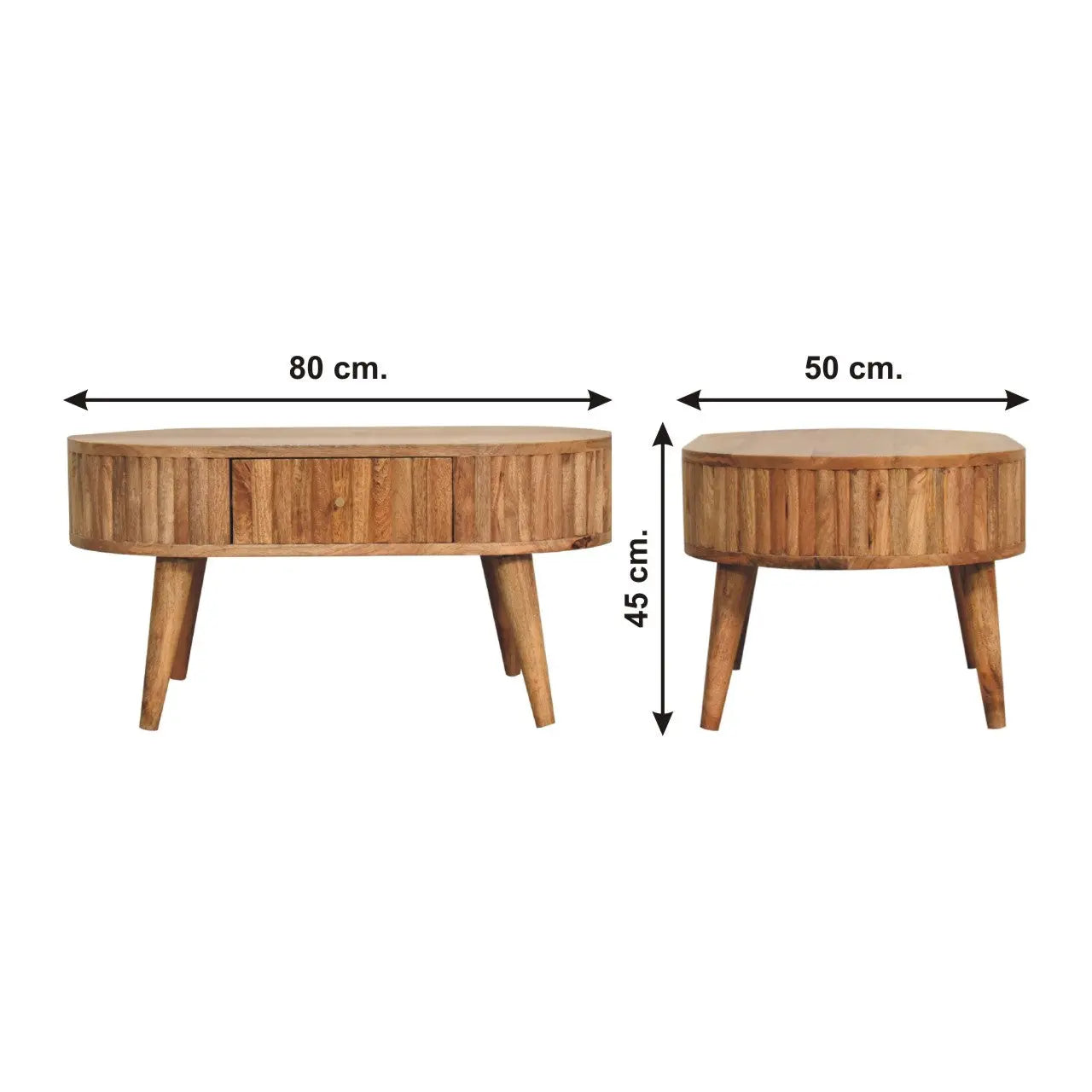 Oak-ish Stripe Coffee Table - Avivra