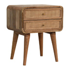 Close-knit 2 Drawer Nightstand | Woven Rattan Design Avivra