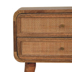 Close-knit 2 Drawer Nightstand | Woven Rattan Design Avivra