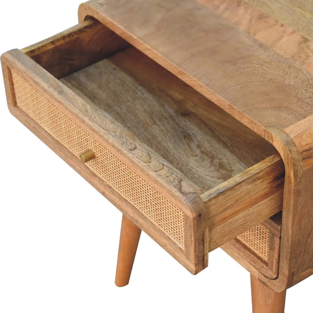 Close-knit 2 Drawer Nightstand | Woven Rattan Design Avivra
