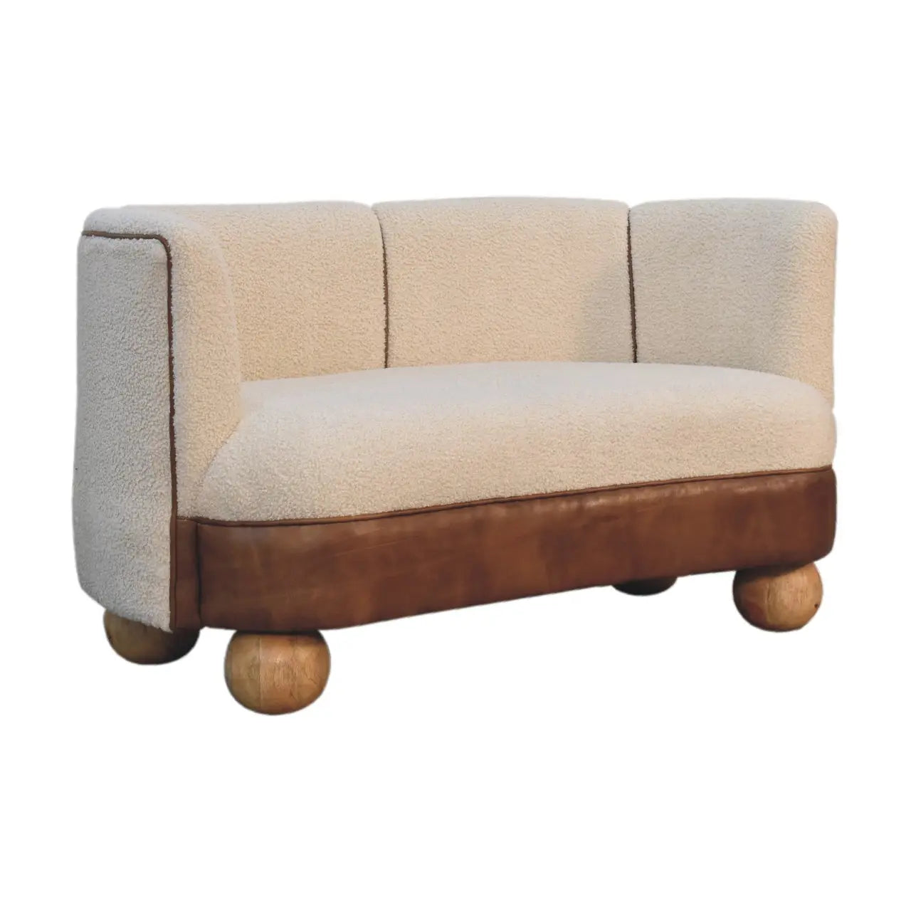 Bouclé Handwoven Upholstered Sofa - Avivra