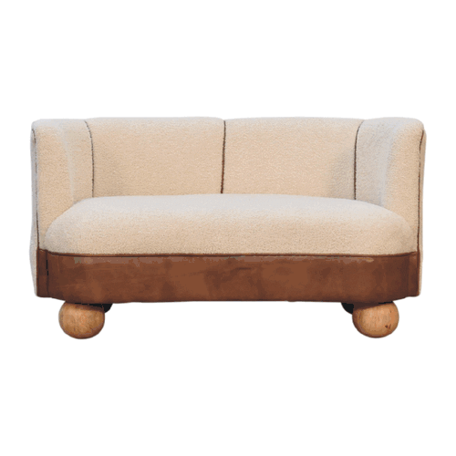 Bouclé Handwoven Upholstered Sofa - Avivra