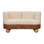 Bouclé Handwoven Upholstered Sofa - Avivra