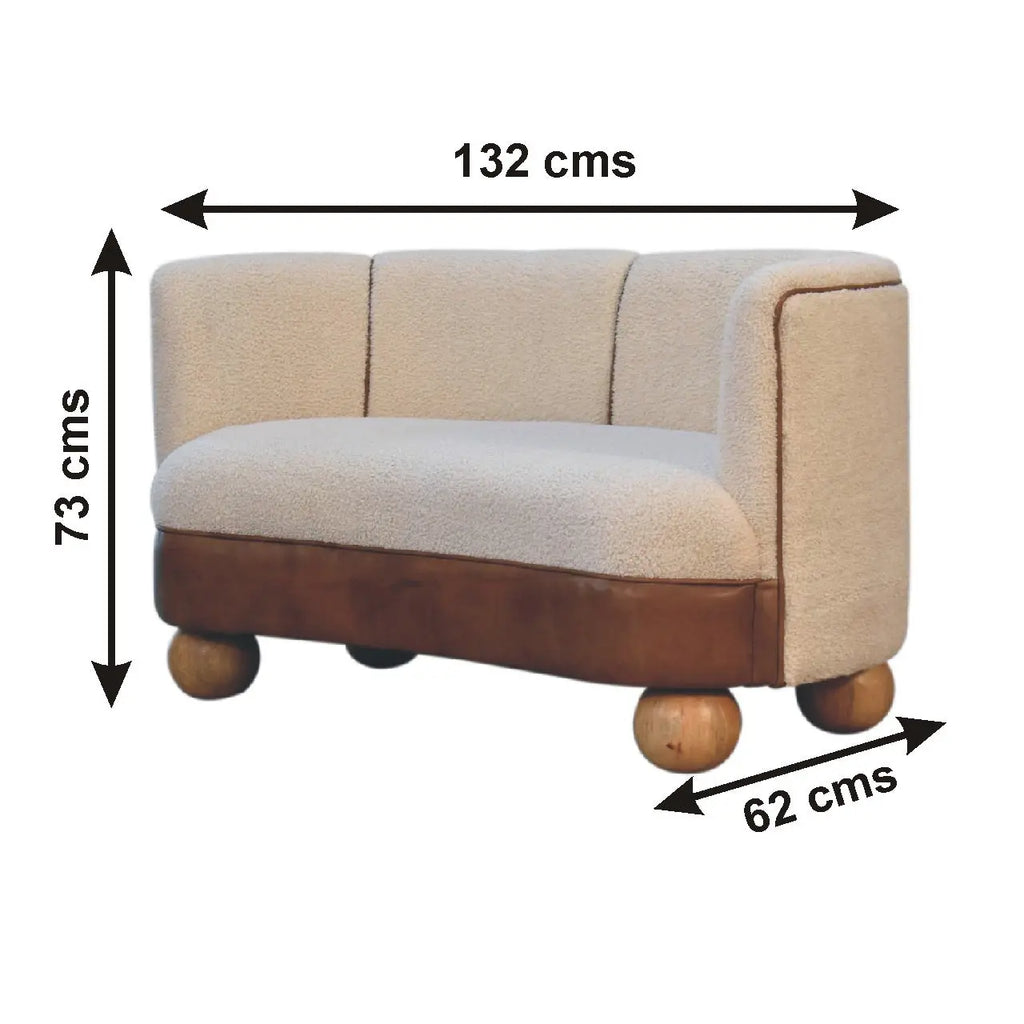 Bouclé Handwoven Upholstered Sofa - Avivra