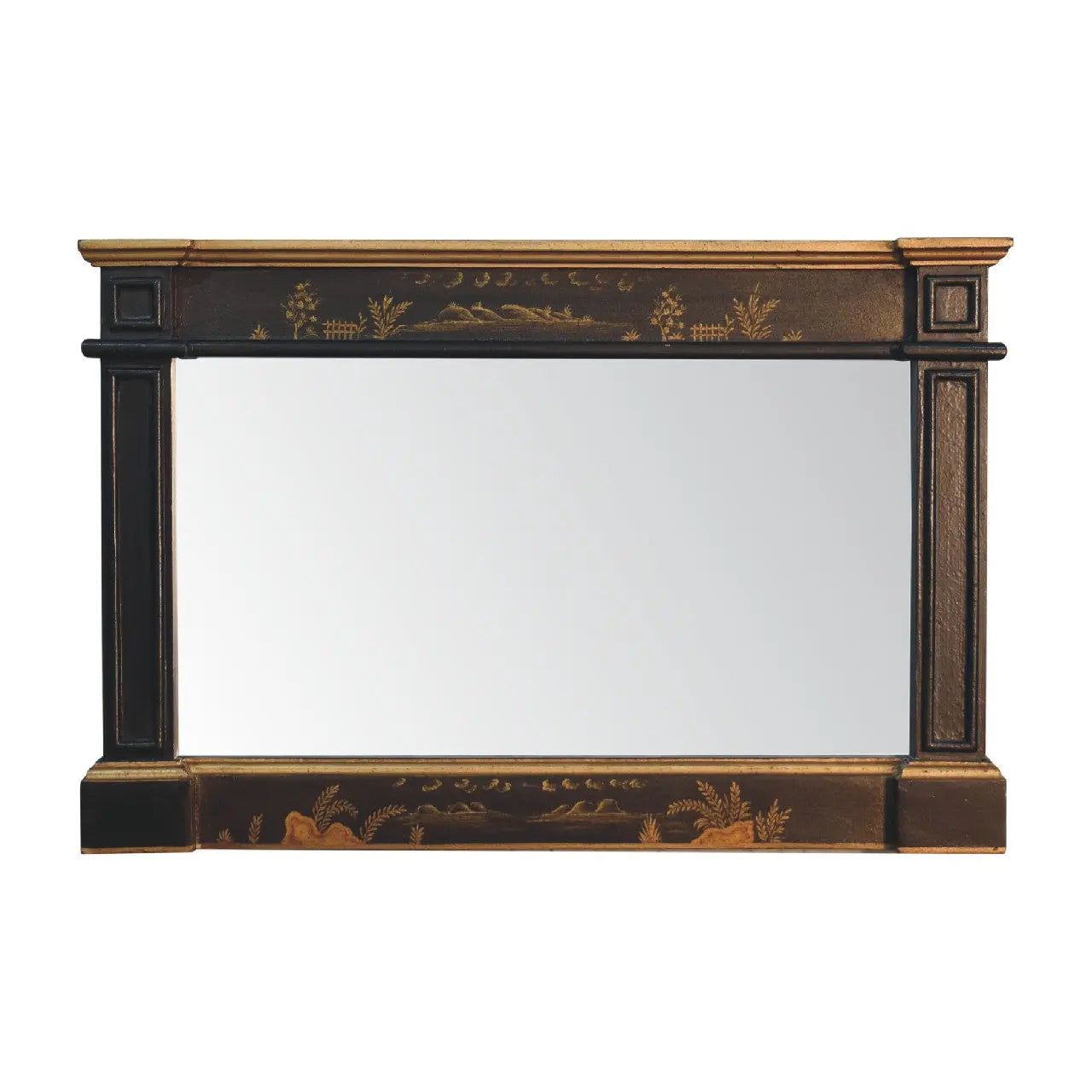 oriental hand painted mango wood wall mirror