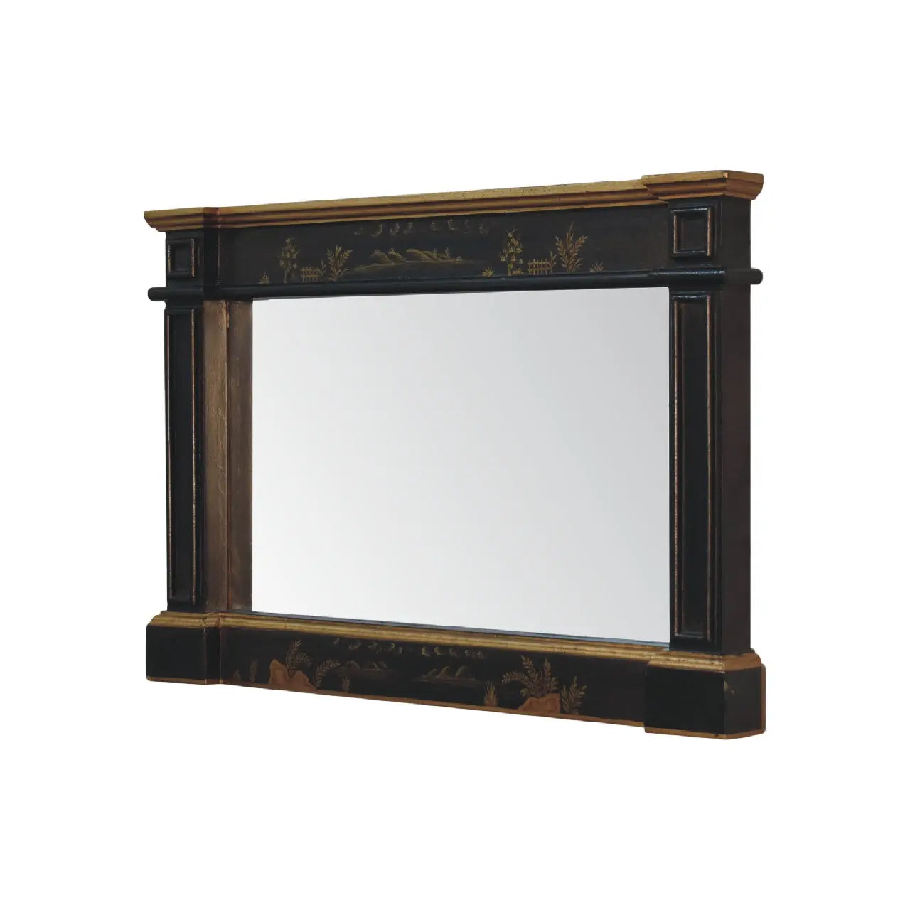 decorative oriental style wooden mirror