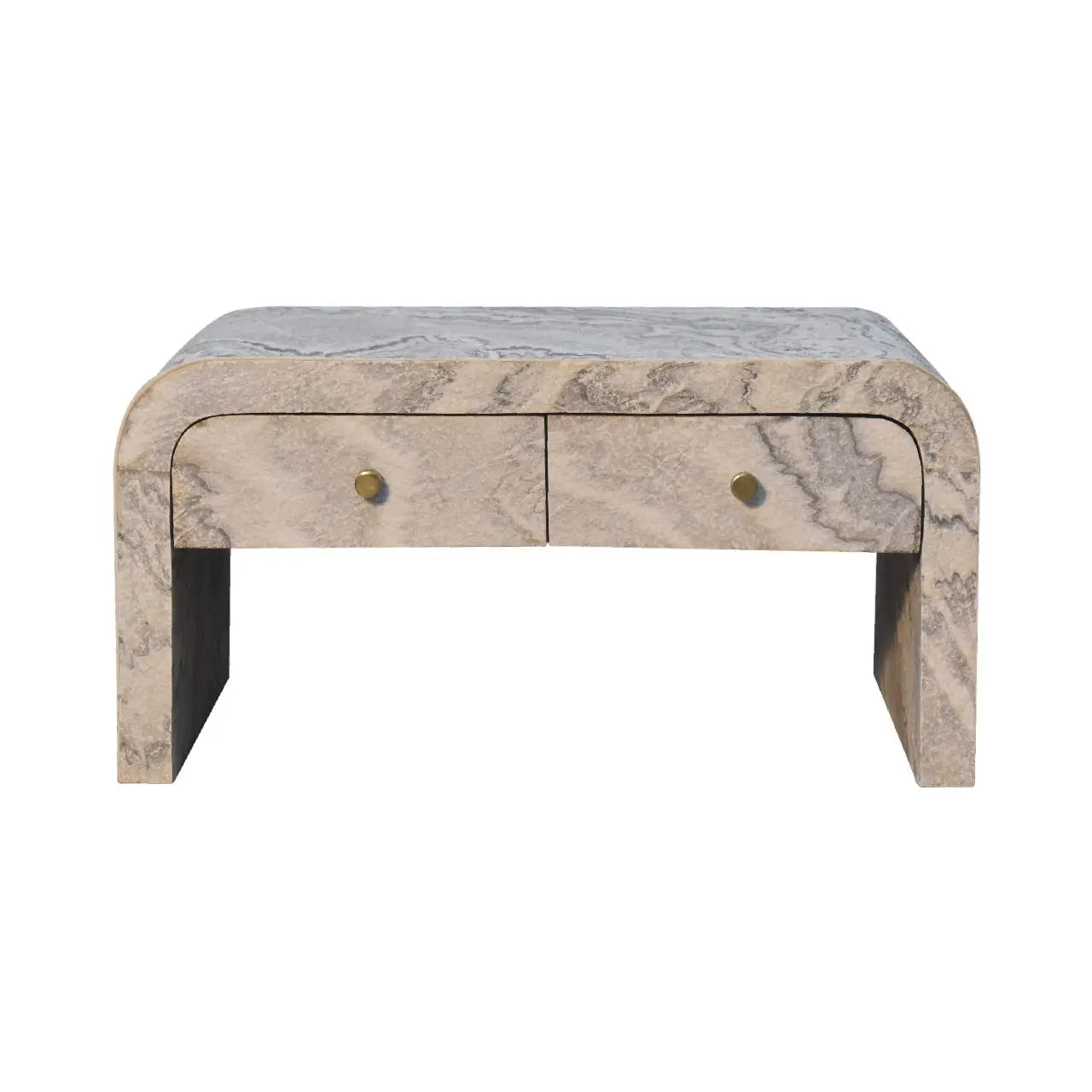 nouveau marble effect coffee table crafted from solid mango wood