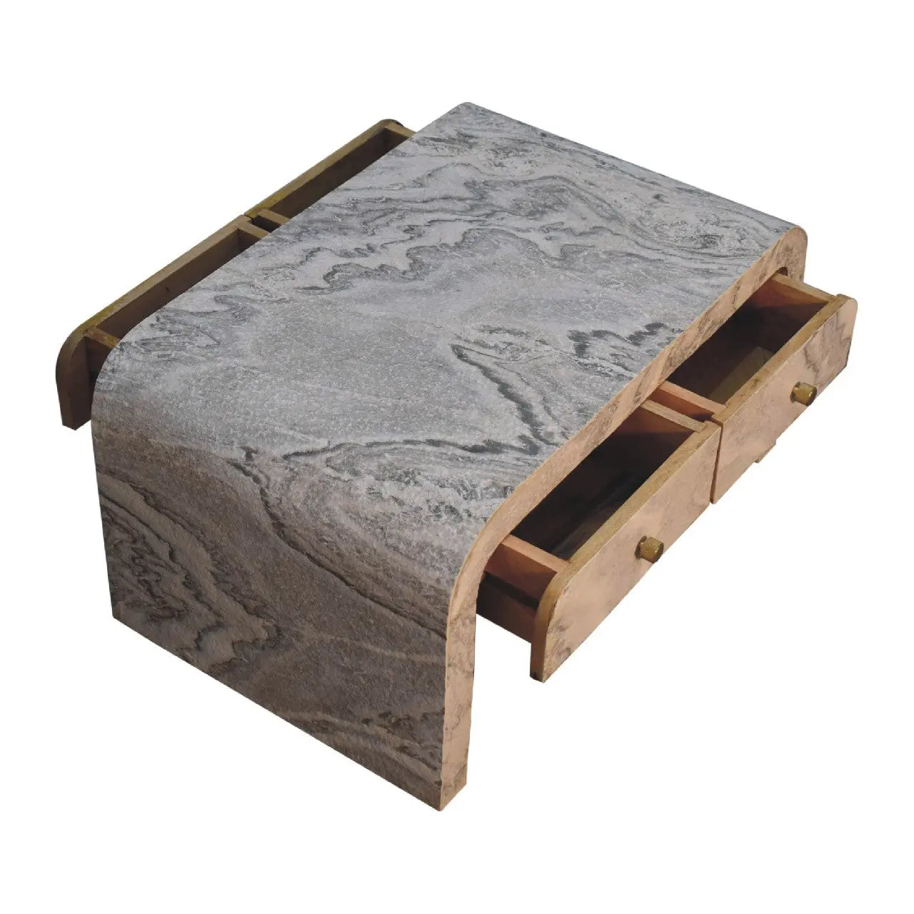 Nouveau Marble Effect Coffee Table – 4 Drawer - Avivra