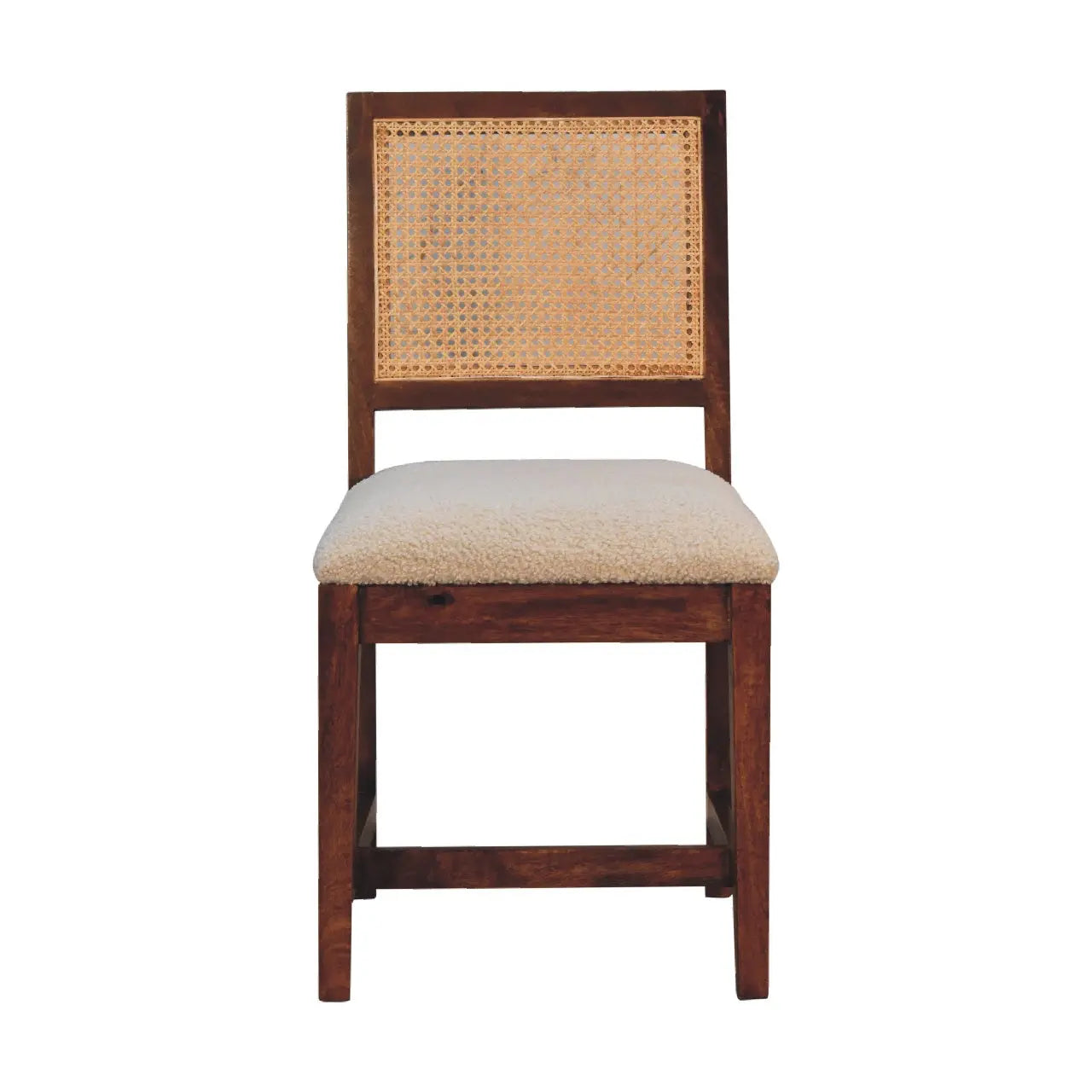 Cream Bouclé Rattan Chair Avivra