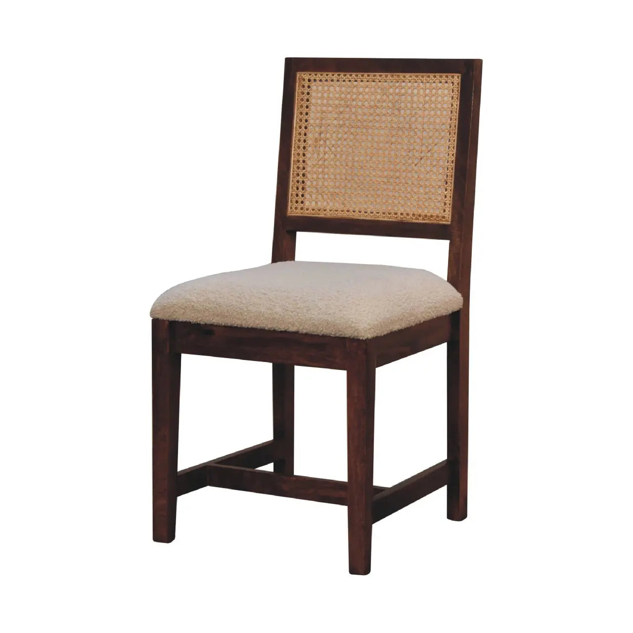 Cream Bouclé Rattan Chair Avivra