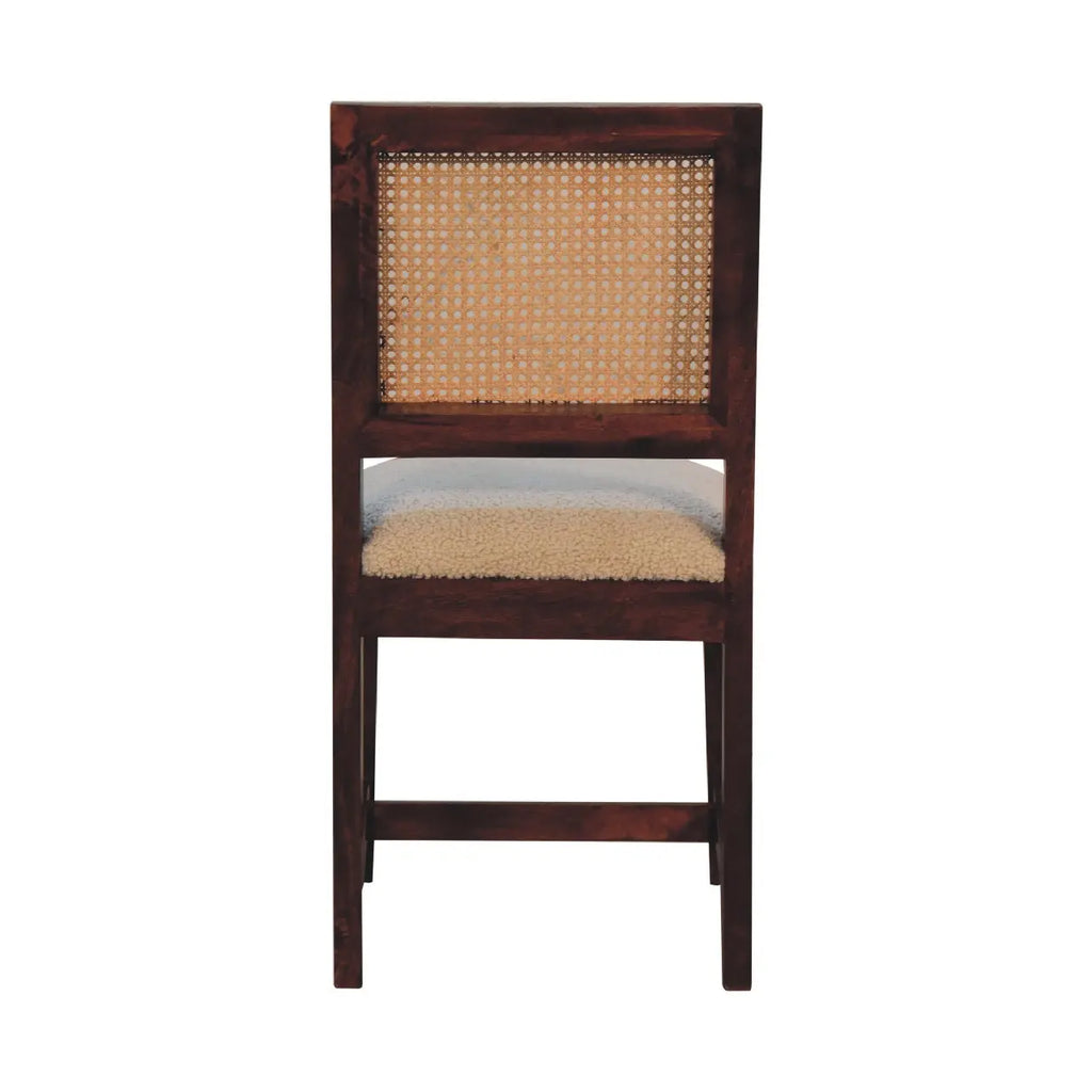 Cream Bouclé Rattan Chair Avivra