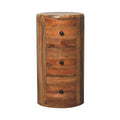 oak-ish drum chest round mango wood storage table