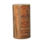 mango wood drum chest side table