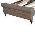 Multi Tweed Roll-Top Bed | Upholstered Bed Frame - Avivra