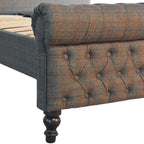 Multi Tweed Roll-Top Bed | Upholstered Bed Frame - Avivra