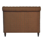 modern bedroom interior styled with upholstered roll top bed