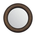 round hammered metallic wall mirror