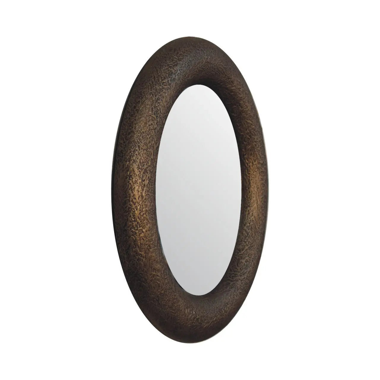 Round Metallic Hammered Mirror - Avivra