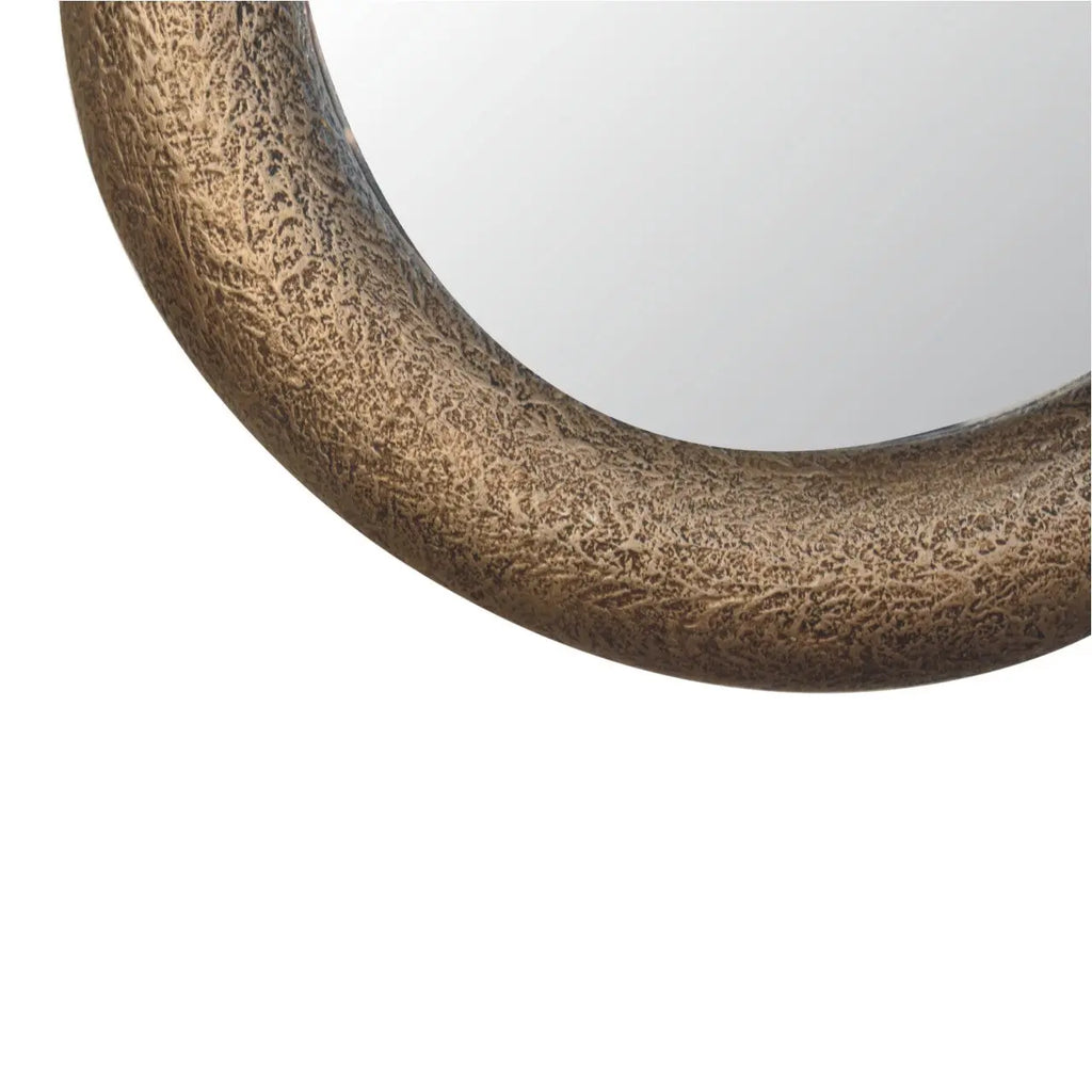 Round Metallic Hammered Mirror - Avivra