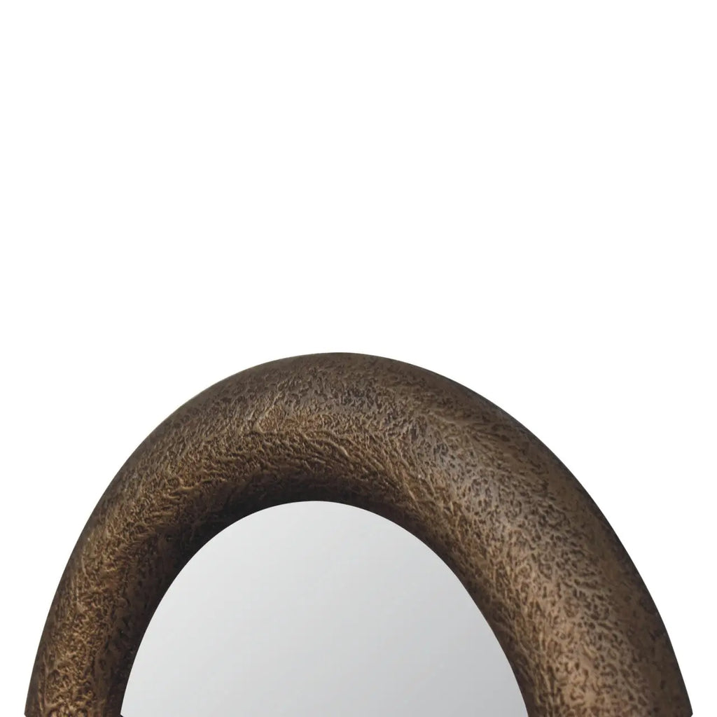 Round Metallic Hammered Mirror - Avivra