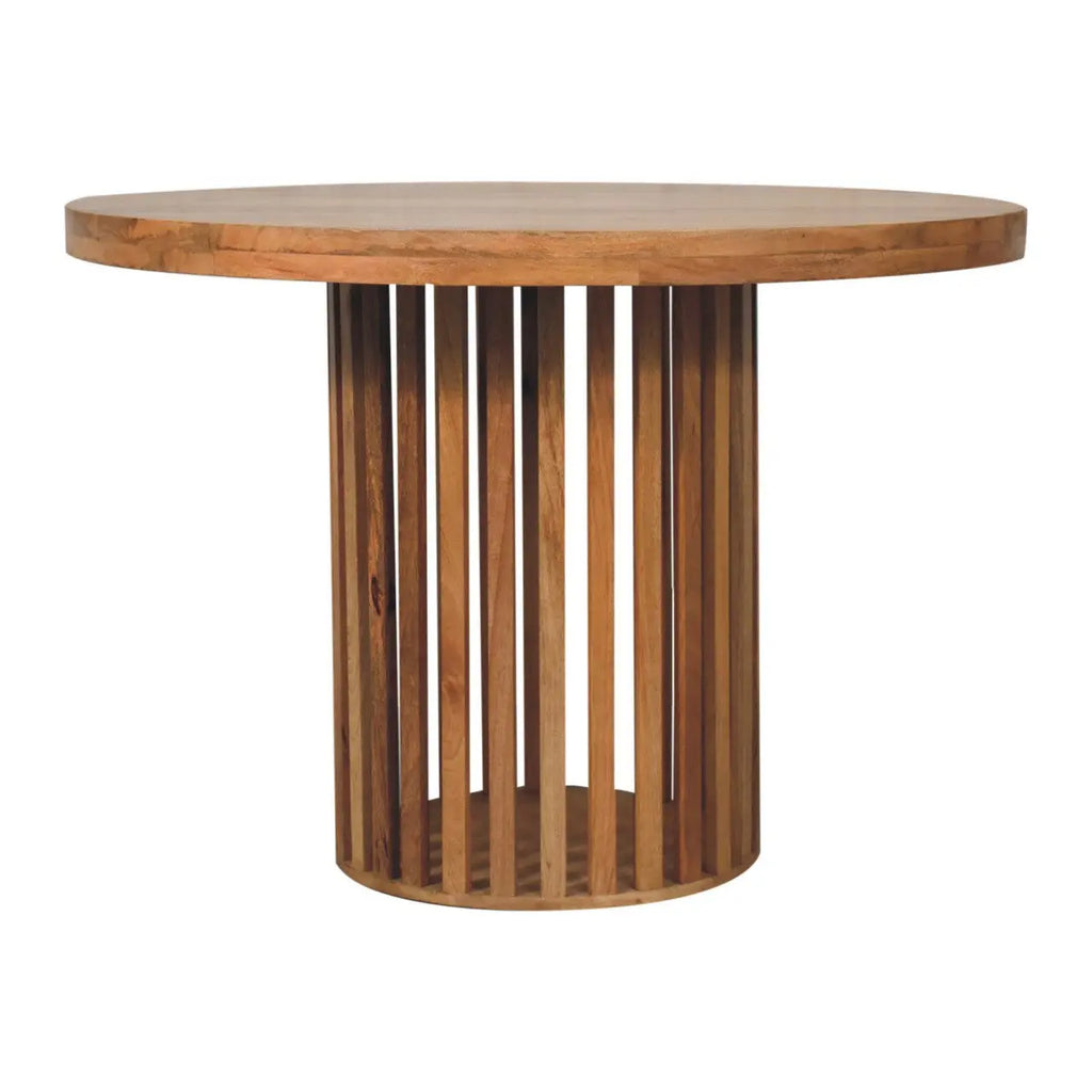 Ariella Round Dining Table – Oak-ish Finish - Avivra