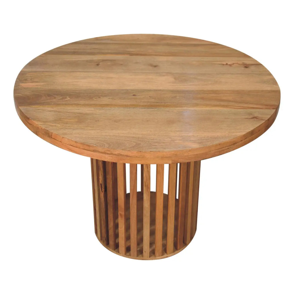 Ariella Round Dining Table – Oak-ish Finish - Avivra