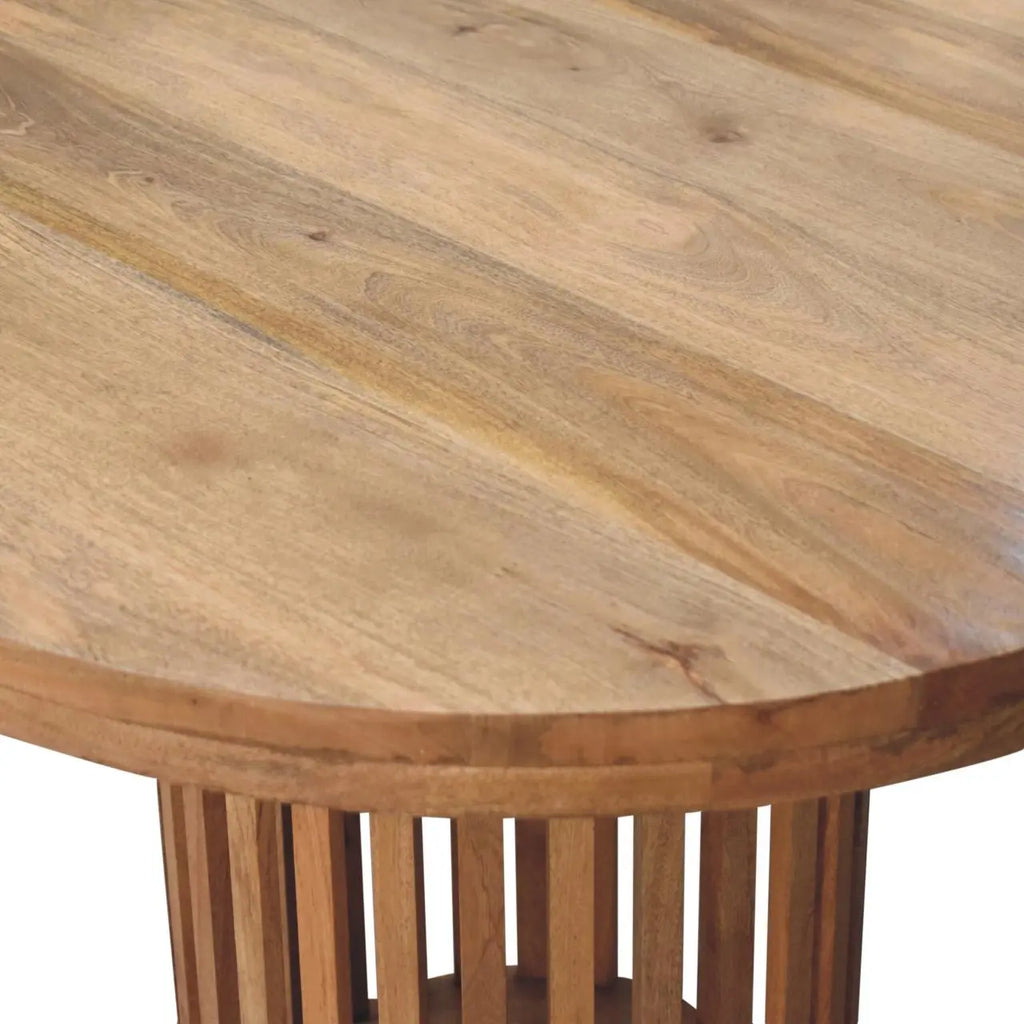 Ariella Round Dining Table – Oak-ish Finish - Avivra