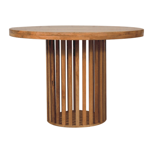 Ariella Round Dining Table – Oak-ish Finish - Avivra