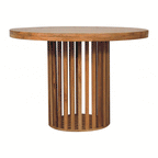 Ariella Round Dining Table – Oak-ish Finish - Avivra