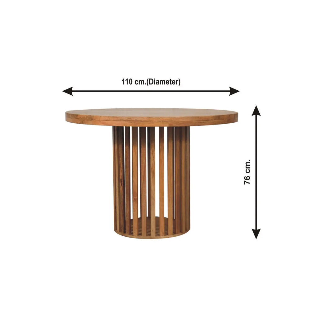 Ariella Round Dining Table – Oak-ish Finish - Avivra