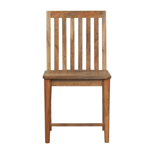 Ariella dining chair crafted from solid mango wood in an oak-ish finish