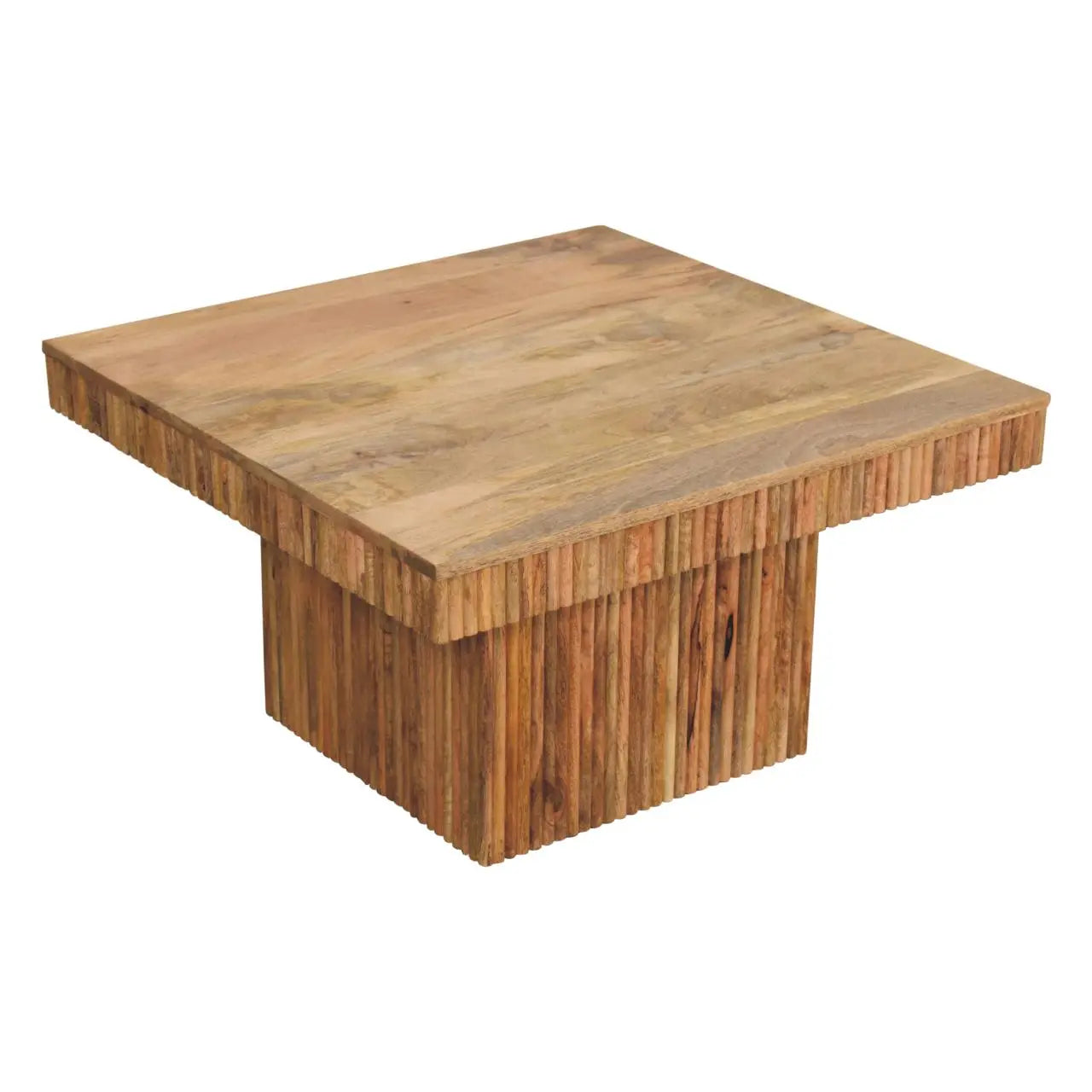 Wooden coffee table on a white background