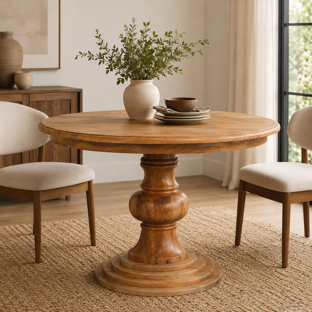 Round Turned Dining Table Avivra