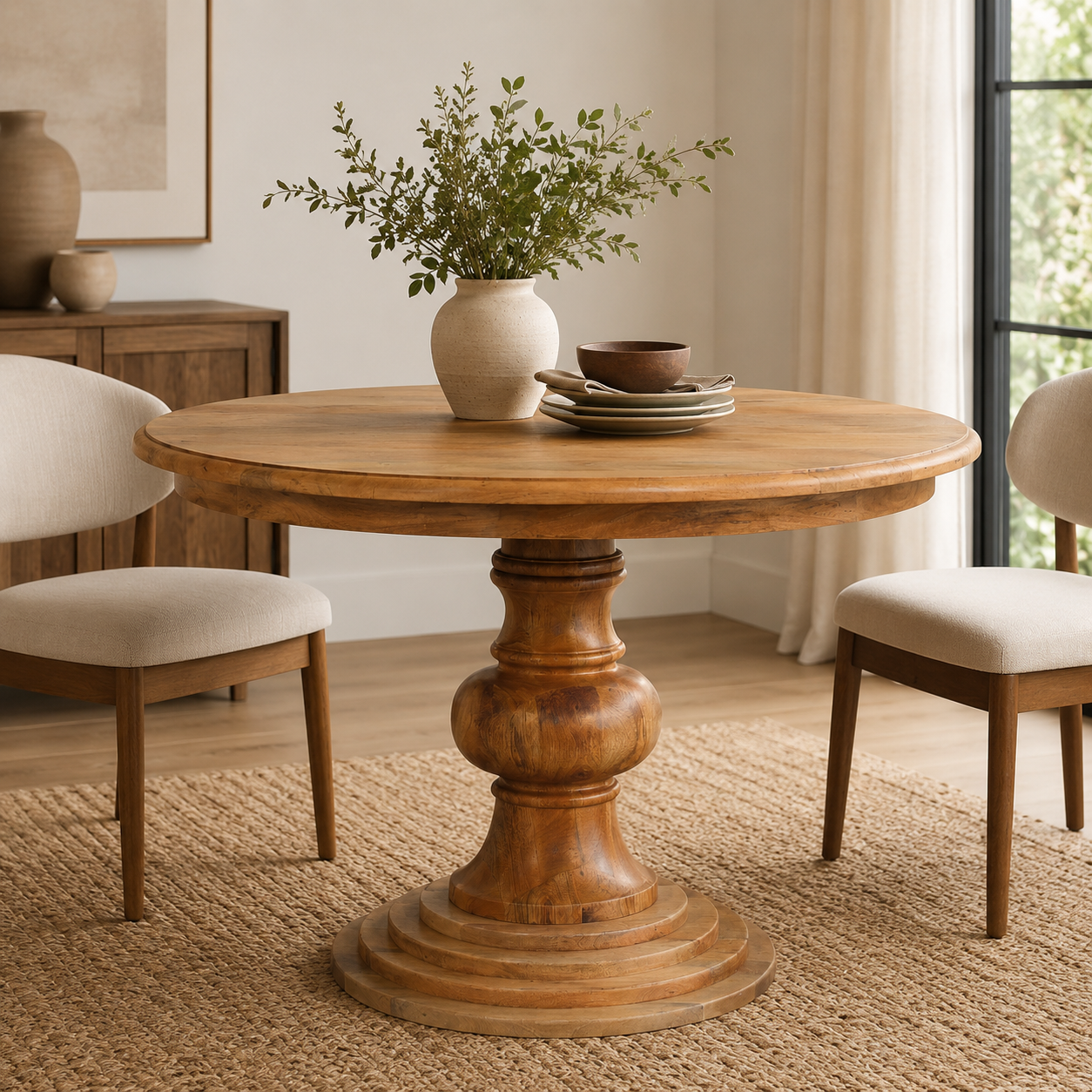 Round Turned Dining Table Avivra