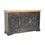 Regal Ash Black Rustic Sideboard | Ash Black & Oak Finish - Avivra