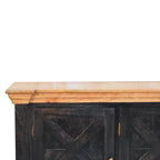 Regal Ash Black Rustic Sideboard | Ash Black & Oak Finish - Avivra