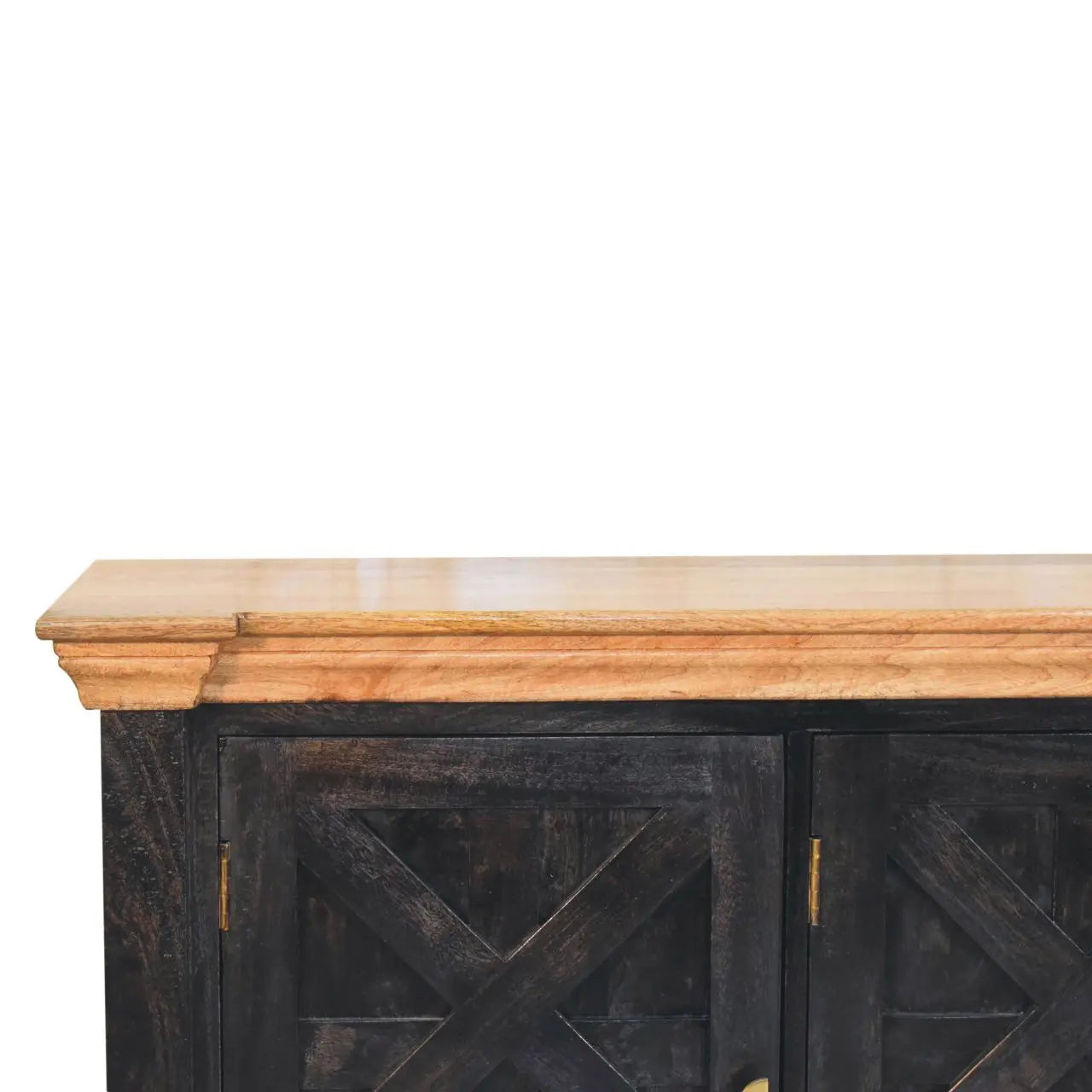 Regal Ash Black Rustic Sideboard | Ash Black & Oak Finish - Avivra