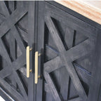 Regal Ash Black Rustic Sideboard | Ash Black & Oak Finish - Avivra
