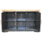 Regal Ash Black Rustic Sideboard | Ash Black & Oak Finish - Avivra