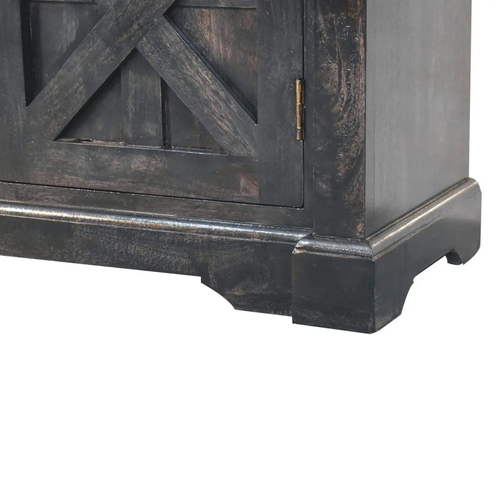 Regal Ash Black Rustic Sideboard | Ash Black & Oak Finish - Avivra