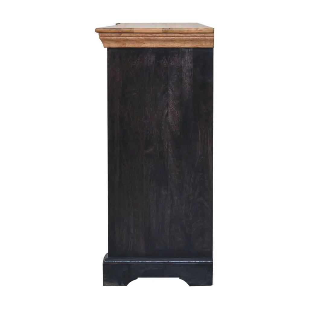 Regal Ash Black Rustic Sideboard | Ash Black & Oak Finish - Avivra