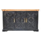 Regal Ash Black Rustic Sideboard | Ash Black & Oak Finish - Avivra