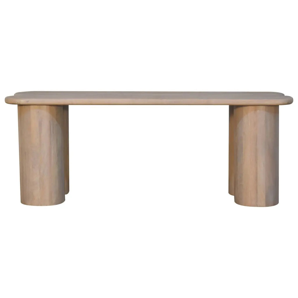 twin plank solid mango wood bench